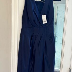 NWT Banana Republic Navy Blue Silk Cocktail Dress